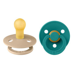 BIBS Πιπίλες Bibs Πιπίλες Καουτσούκ Colour Round Taupe / Scuba Πολύχρωμο για 0+ μηνών 2τμχ