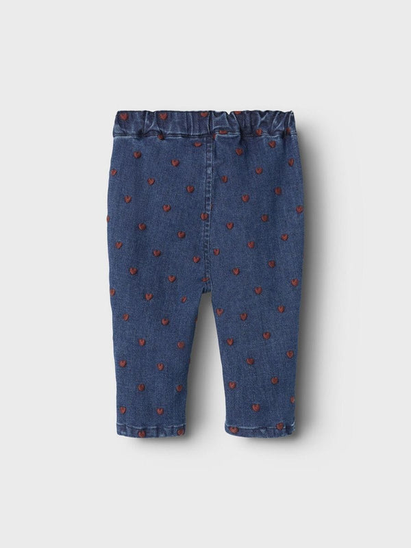 Lil Atelier Παντελονάκι Lil' Atelier Τζιν Παντελόνι Heart Dark Denim
