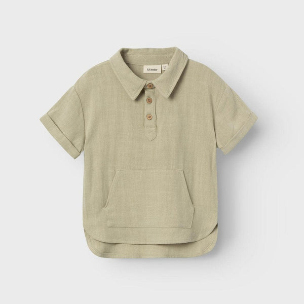 Lil Atelier Μπλουζάκι 2Y Κοντομάνικο Πουκάμισο NMMDOLIE FIN SS LOOSE SHIRT Lil Atelier