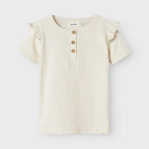 Lil Atelier Μπλουζάκι 2Y (92 CM) Lil' Atelier Μπλούζα κοντομάνικη NMFFLEURA SS SLIM TOP LIL  Turtledove