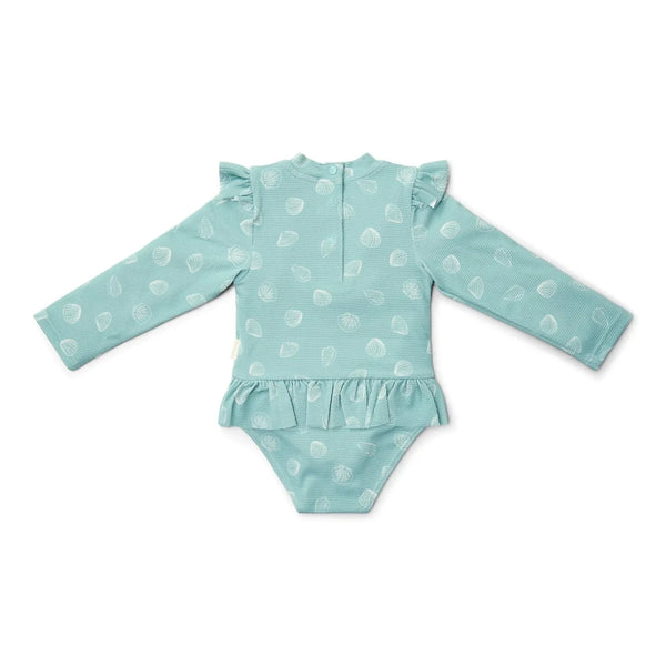 Little Dutch μαγιό 3-6M (62/68 CM) LITTLE DUTCH. Ολόσωμο μακρυμάνικο μαγιό για κορίτσια Ocean Treasures Surf Blue